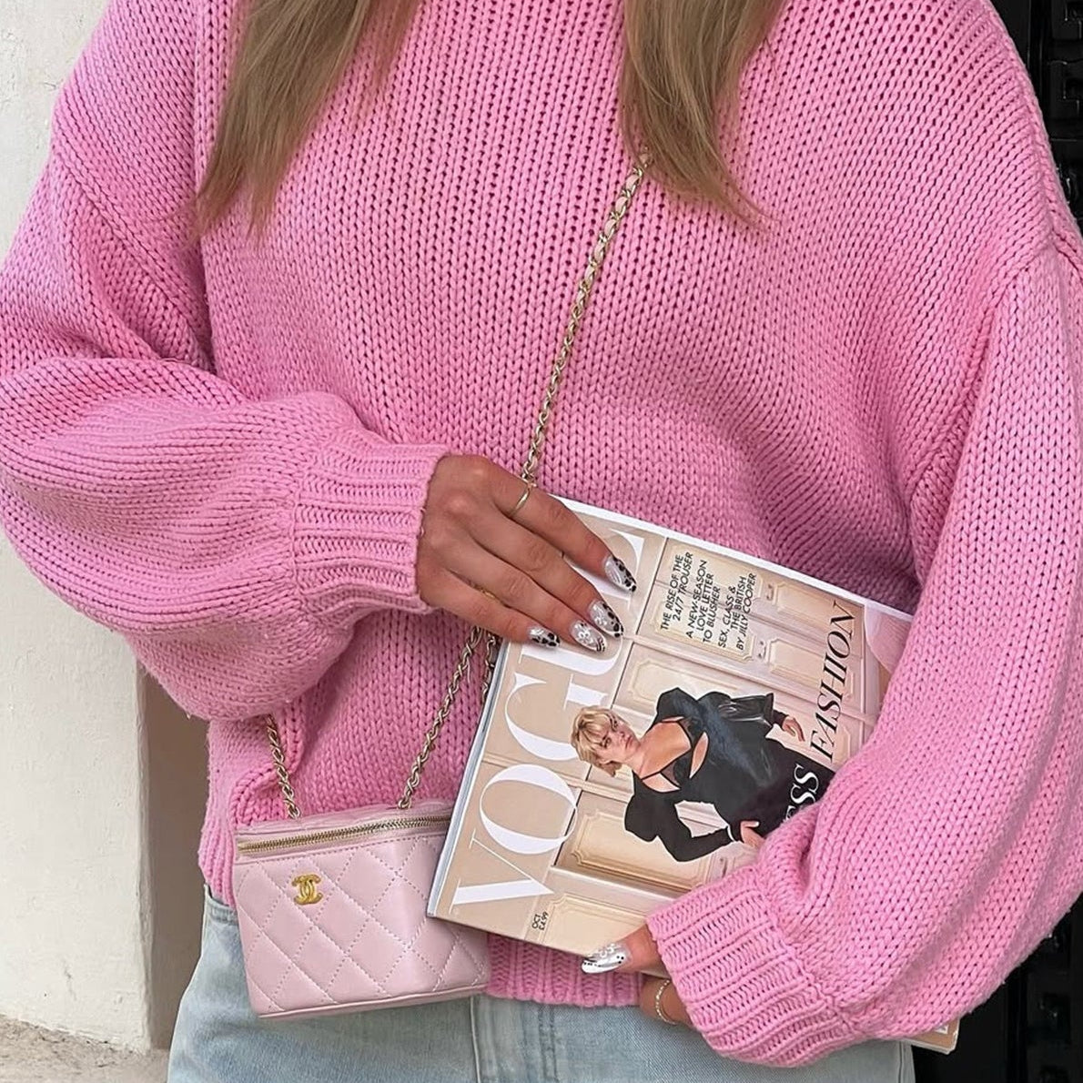 SOERA Amanda Cream Crew Neck Layering Sweater - Sweater - SOERA-319619-S-PINK-16931 Pink S