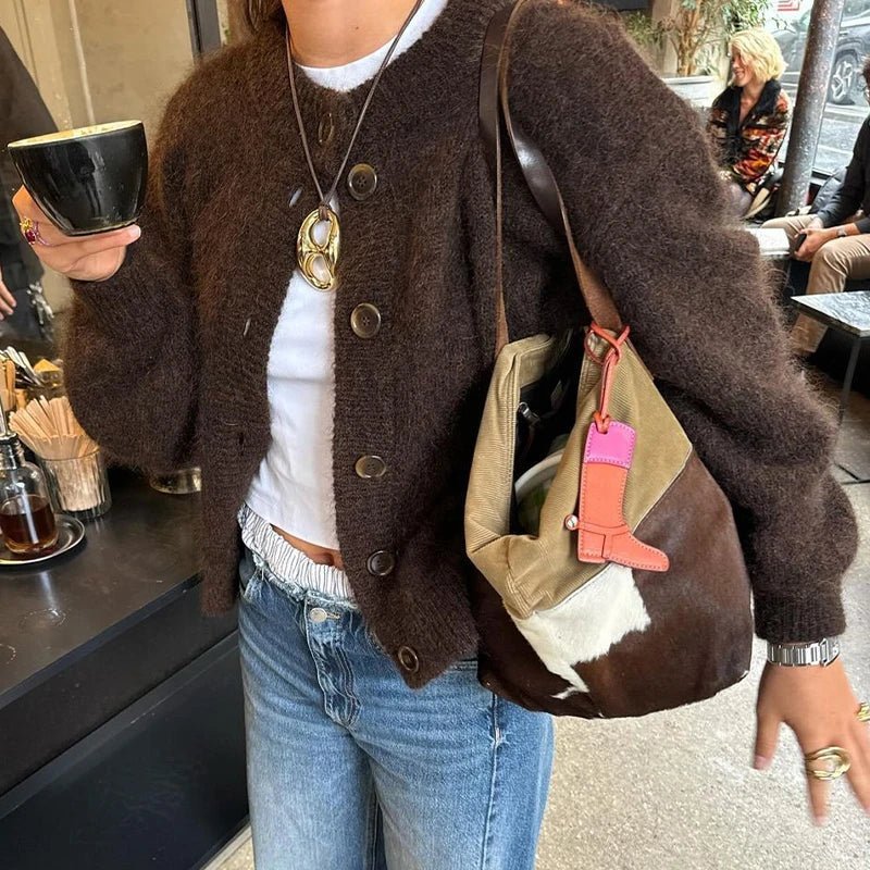 SOERA Lucy Knit Cardigan - Sweaters & Cardigans - 3256809337279348-;do1764003583419179867 Brown S
