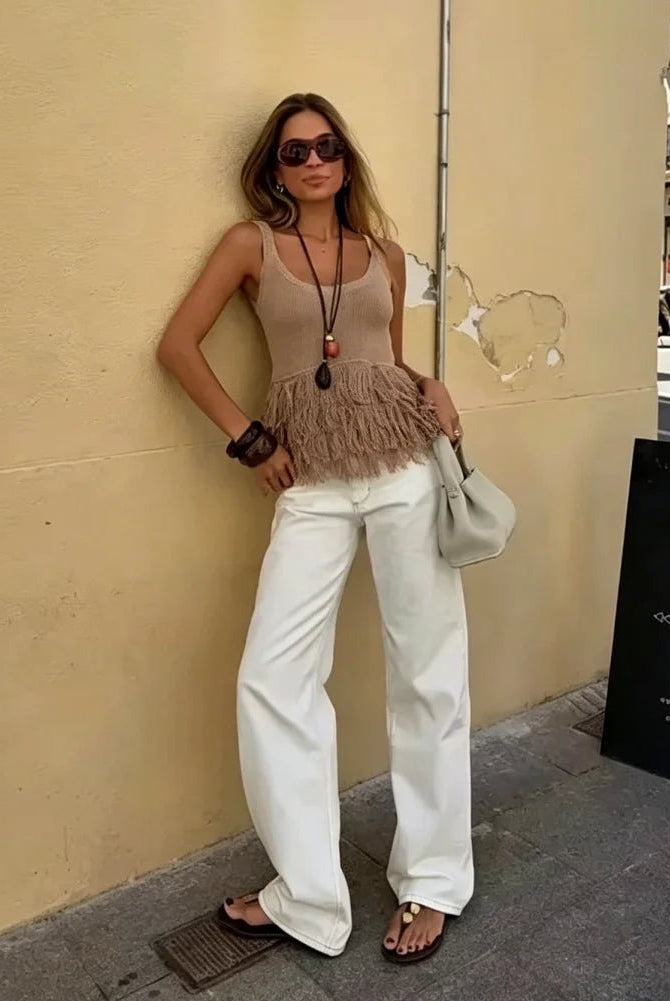 SOERA Aitanka Tassel Knit Tank Top - Tank Tops - SOERA-634435-L-OS-81251 L