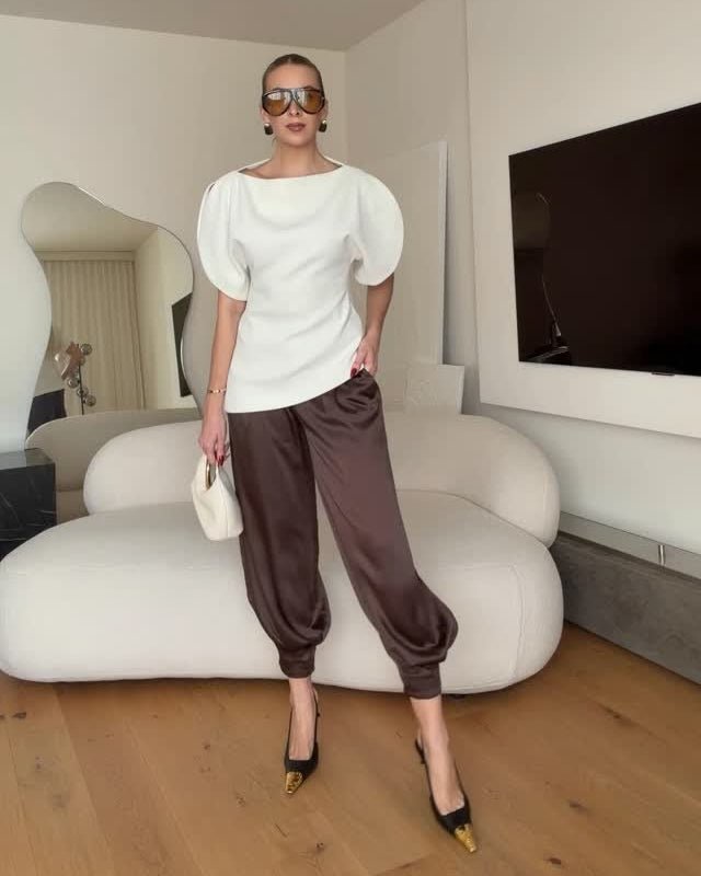 SOERA Sienna Tricot Balloon Sleeve Top - Top - SOERA-585475-L-WHITE-04803 White L
