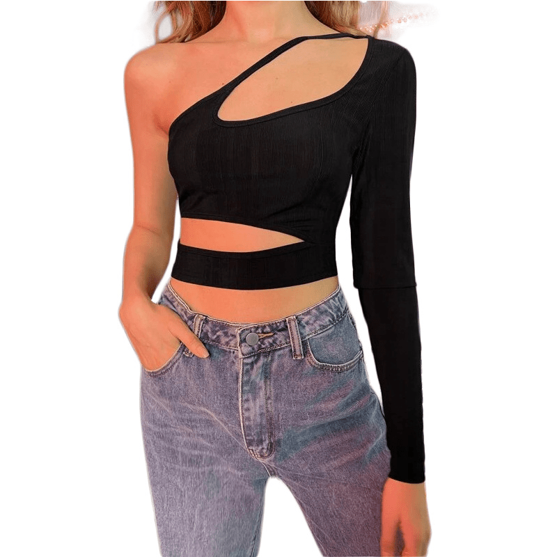 SOERA Celeste Asymmetrical Cut-Out Crop Top - Tops - SOERA-927107-DEF-S-32515 S