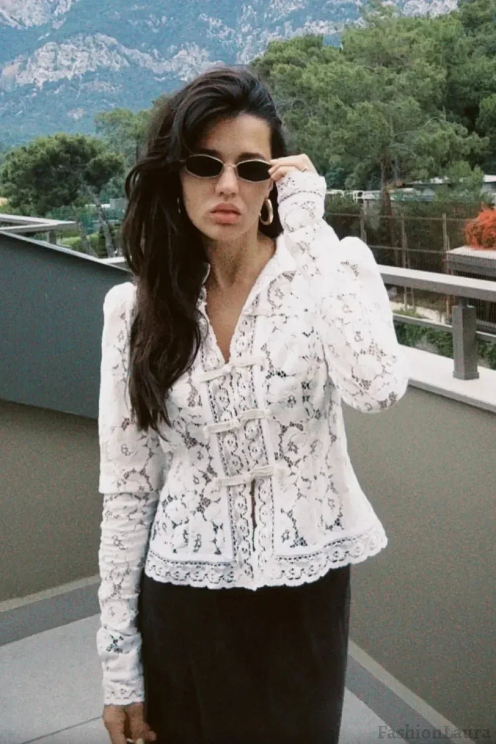 SOERA Claire elegant Lace Blouse - Tops - hI1770344797578171786 White M