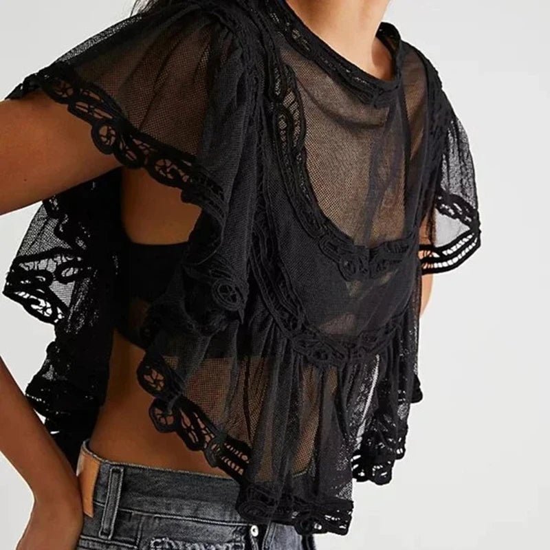 SOERA Genevra Sheer Chiffon Blouse - Tops - White S