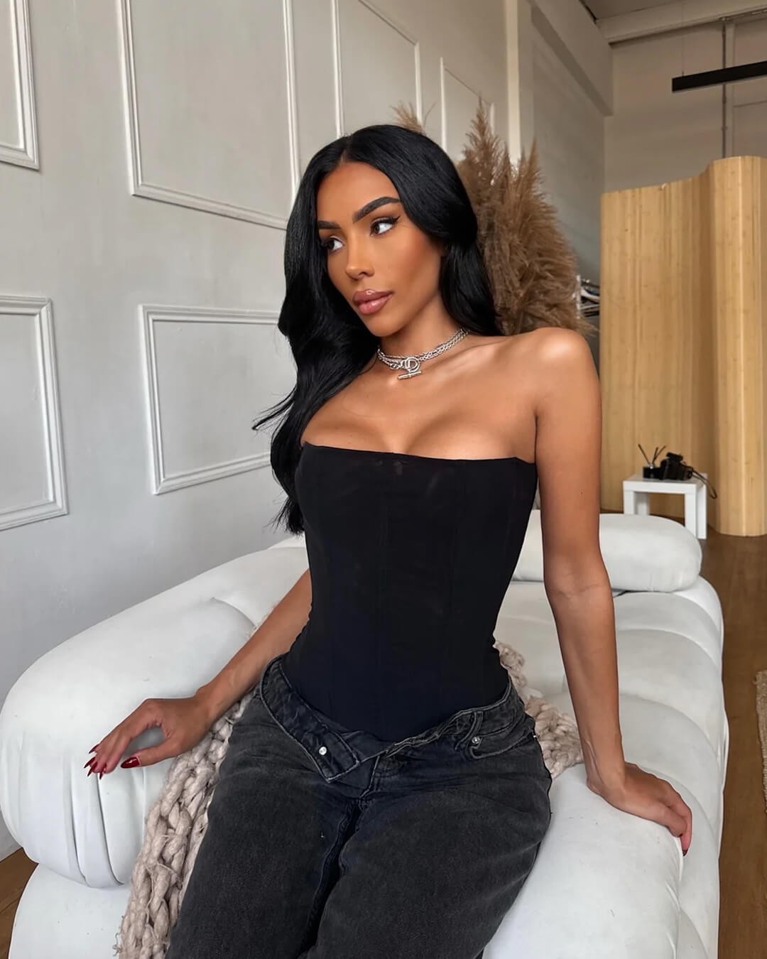 SOERA Kelly Satin Corset Top - Tops - Black XS