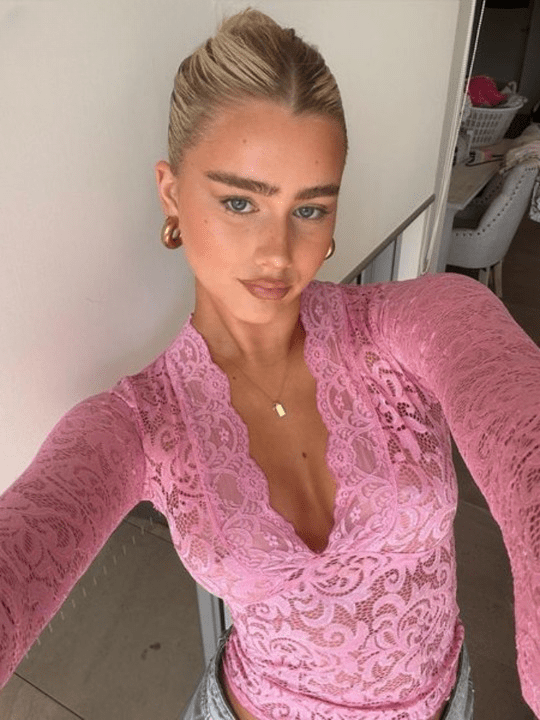 SOERA Lerna V-Neck Lace Top - Tops - SOERA-403203-PIN-S-20803 Pink S