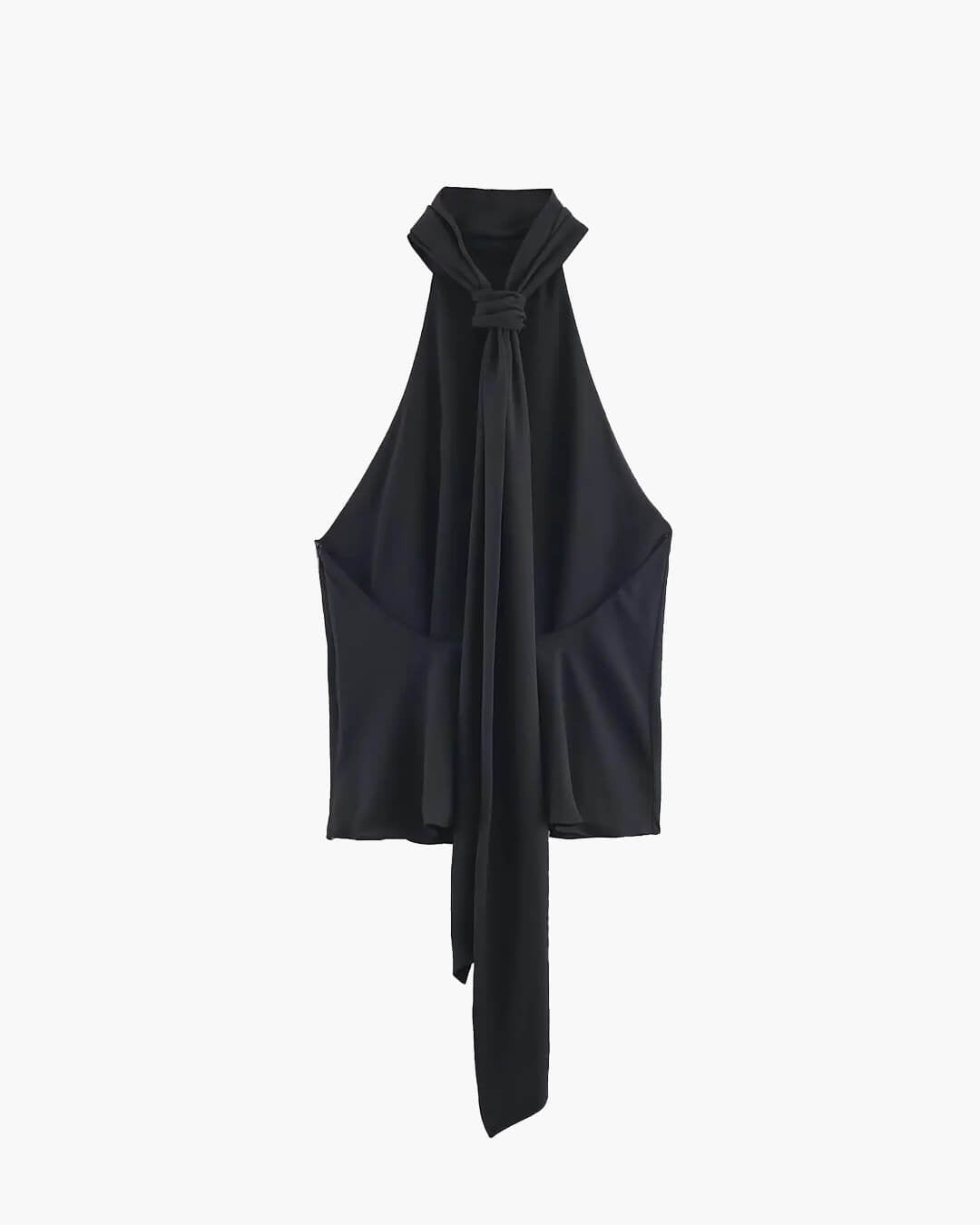 SOERA Noemi Halter Neck Satin Top - Tops - 1005011618255553-;sU1775118759396624833 Black XS