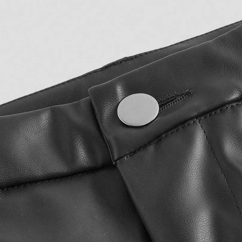 SOERA Michelle Faux Leather Flare Pants - Trousers - 3256807950001874-;Hi1764102178784752259 Black M