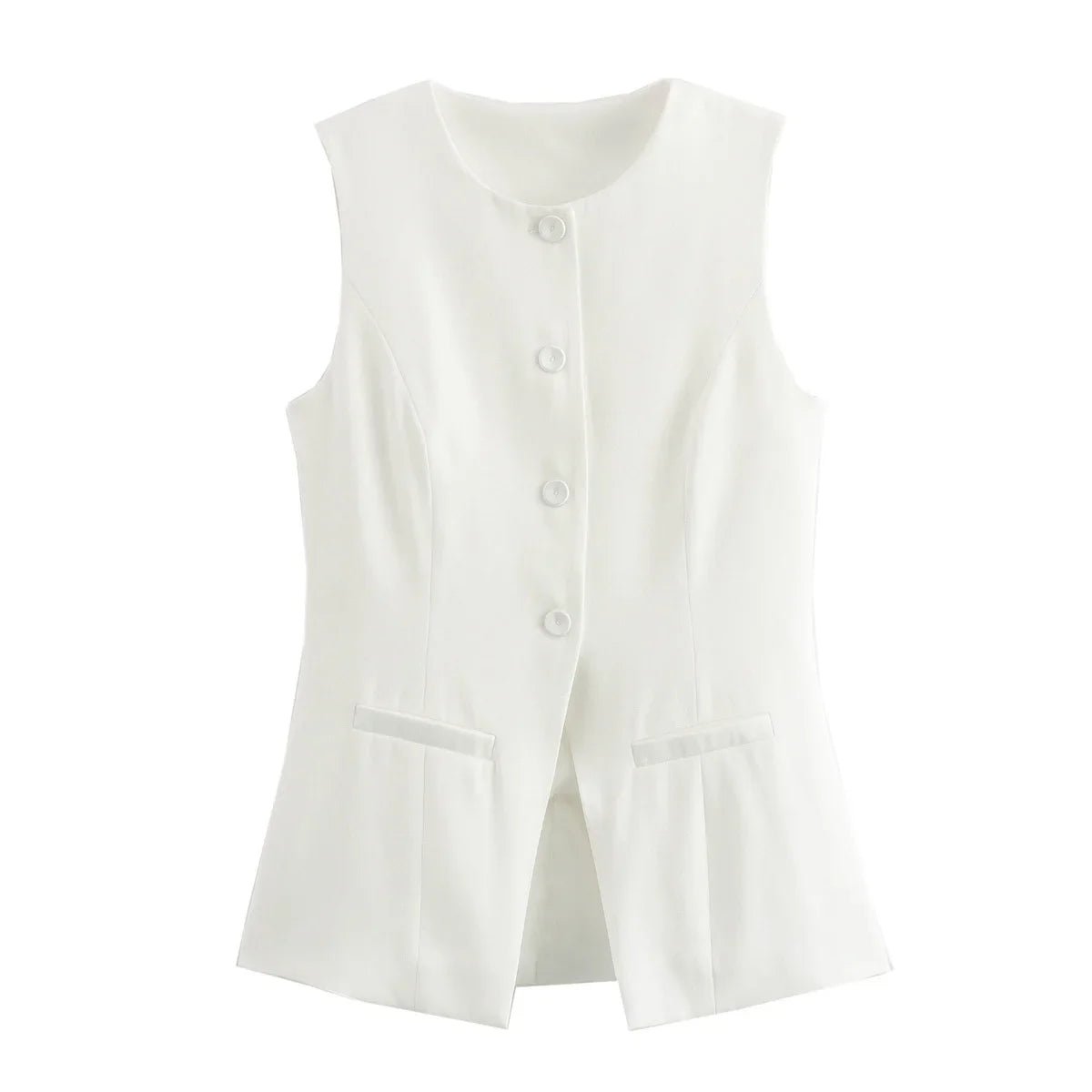 SOERA Priya Button-Up Vest Top - Vest - SOERA-238659-WHI-M-80419 White M