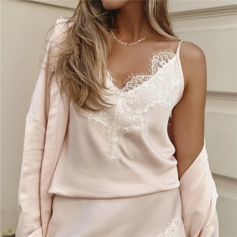 Bianca top camisola de satén