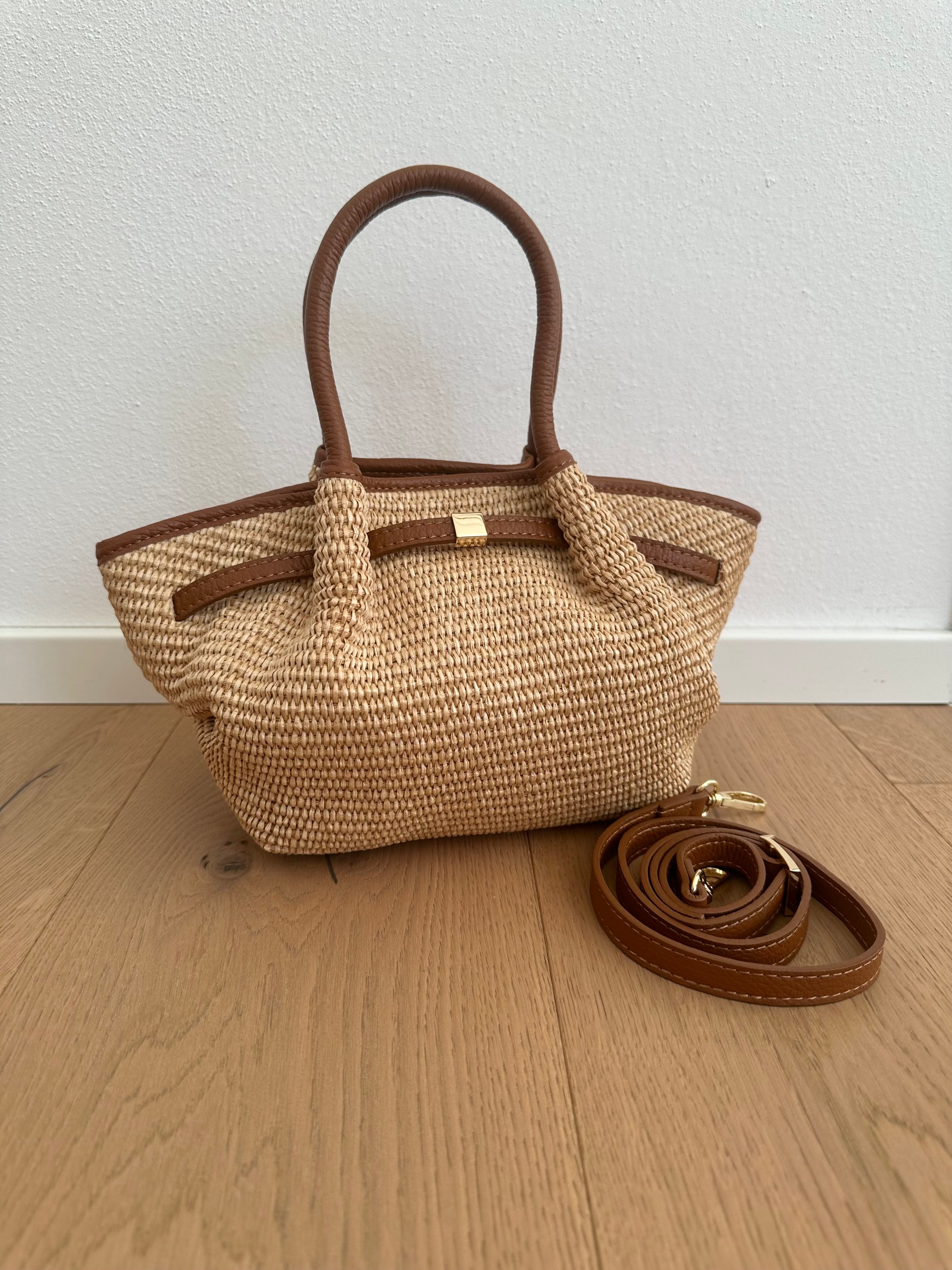 Francia bolso tote pequeño tejido