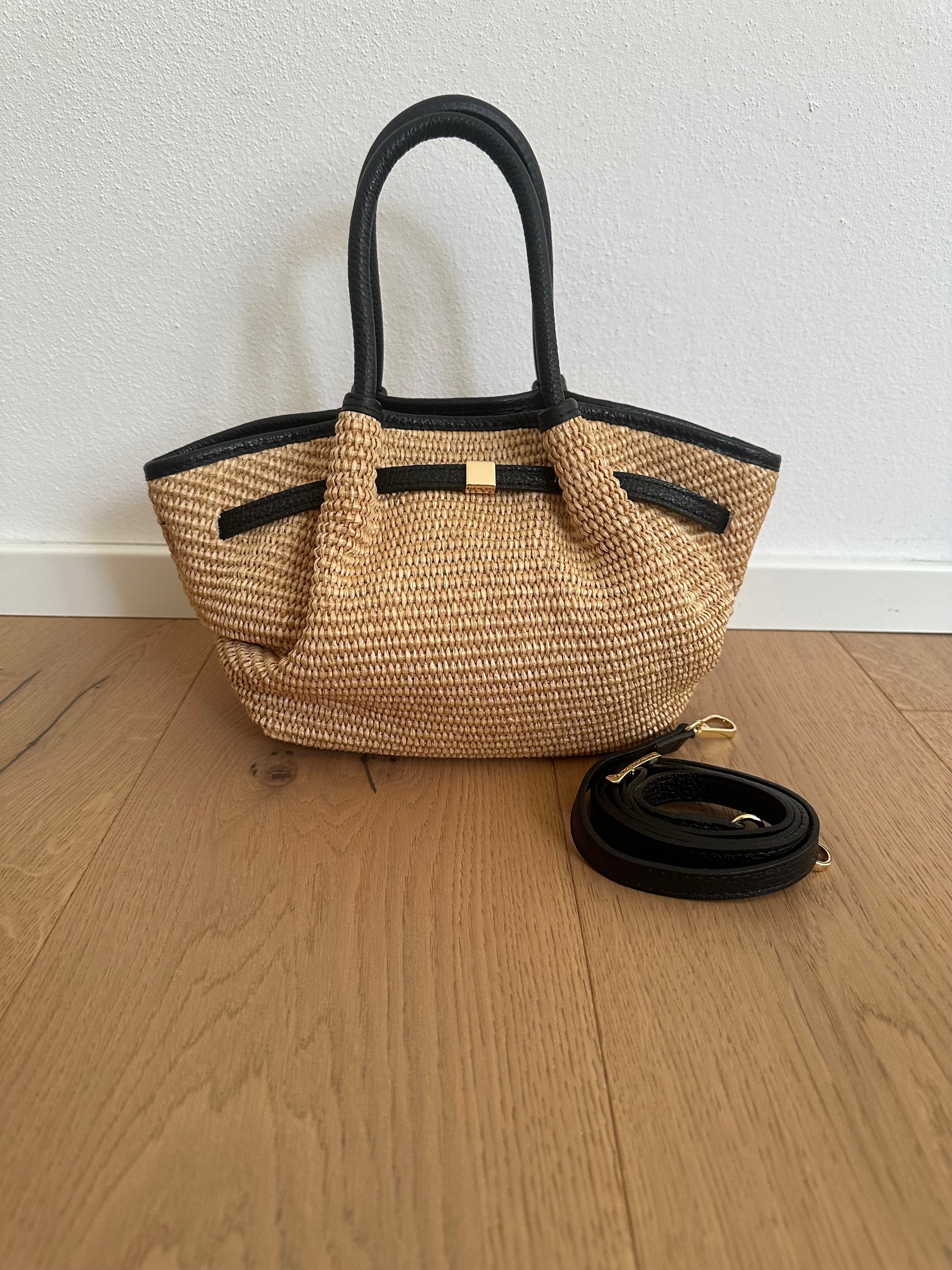 Francia bolso tote pequeño tejido