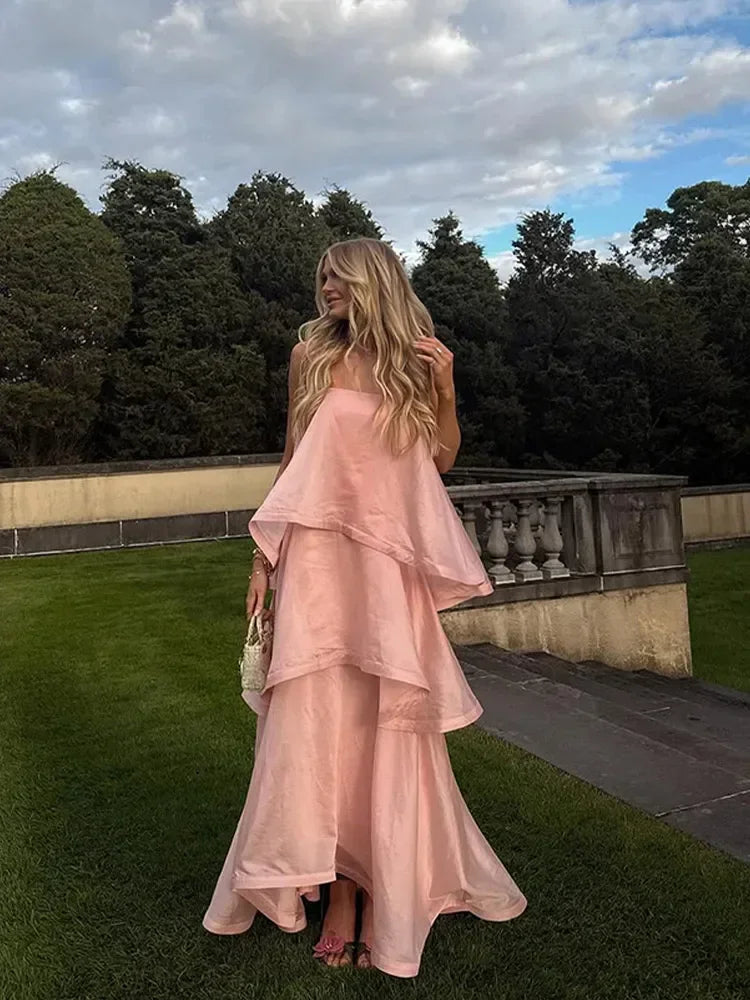Vestido maxi Iris con volantes en capas