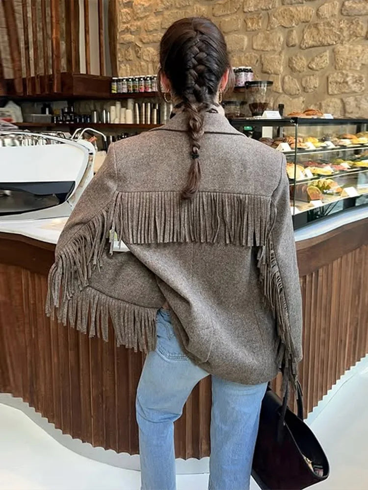 Anna abrigo blazer de lana entallado