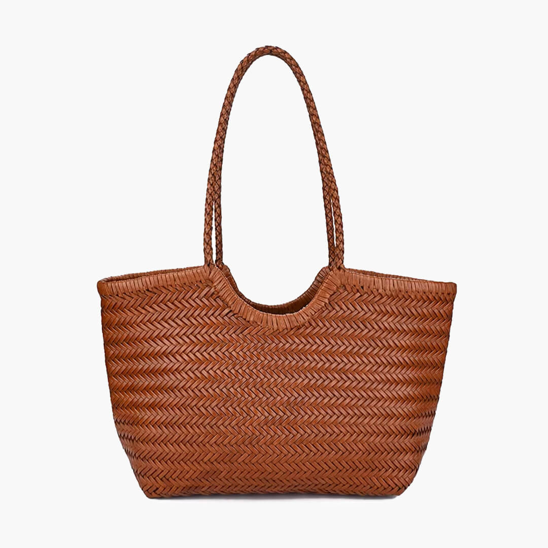 Bolsa Rica Tejida de Imitación de Cuero