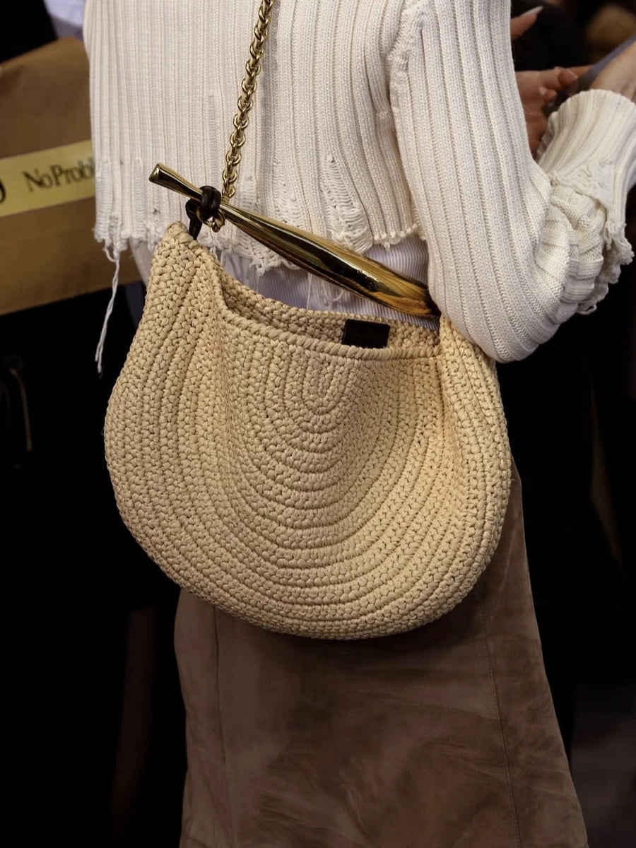 Bolso bandolera Sophia de paja con lentejuelas