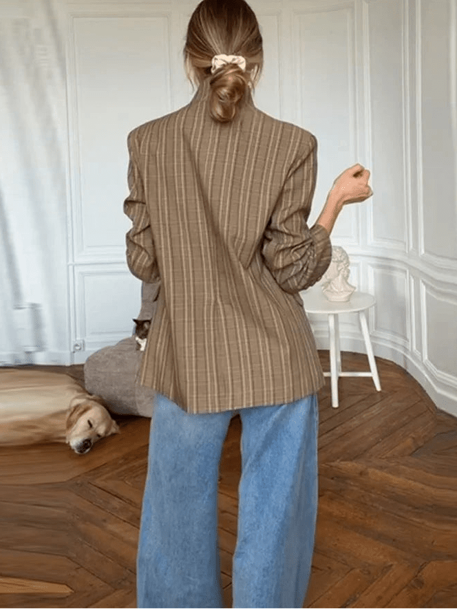 Willow Stand Collar Striped Suit Jacket 2