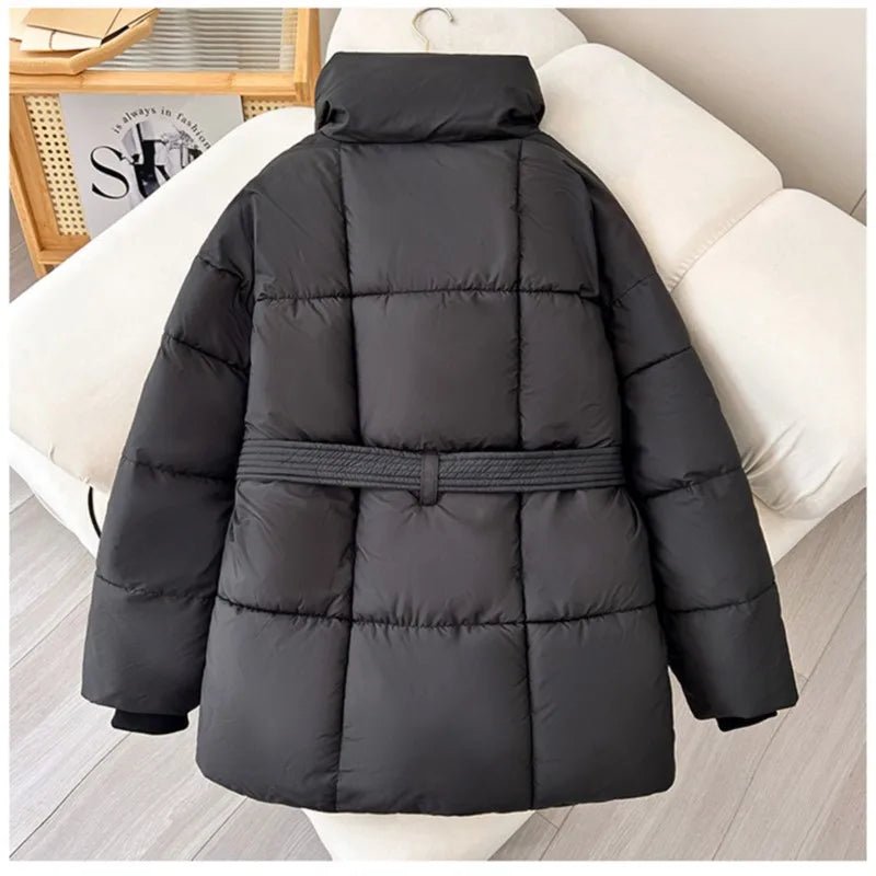 Women's Black Puffer Jacket - Stylish Stand-Up Collar Winter Coat for Women 6