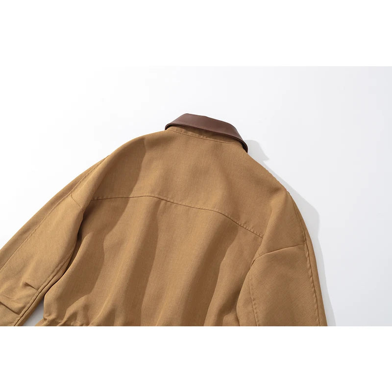 YENKYE Women's Batwing Sleeve Waist Cinched Autumn Jacket, Casual Streetwear Coat with Front Zipper & Lapel Collar 5