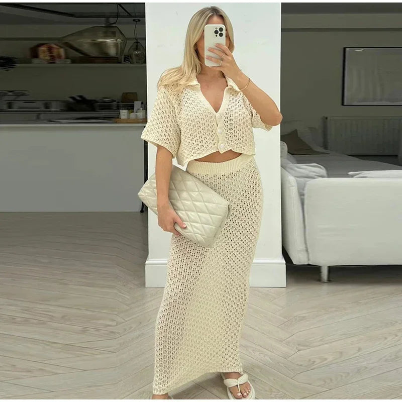 Conjunto Estiloso de Crochet Celeste