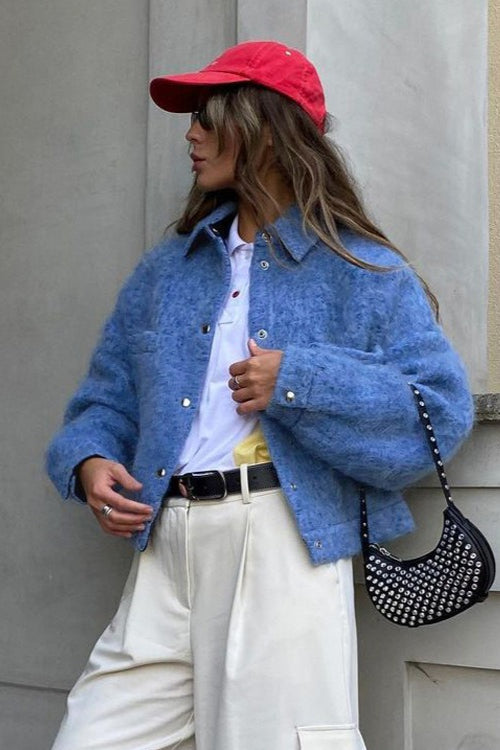 Chaqueta de lana Blaze con botones a presión