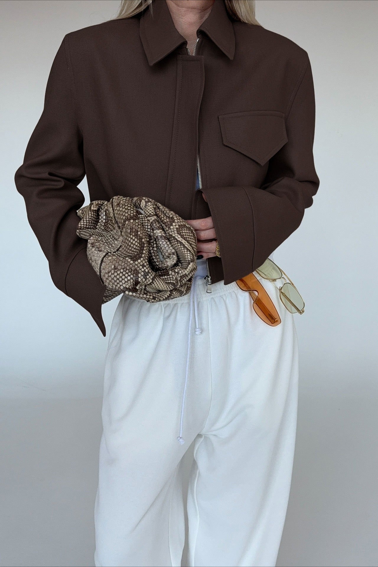 Chaqueta Dida marrón con cremallera