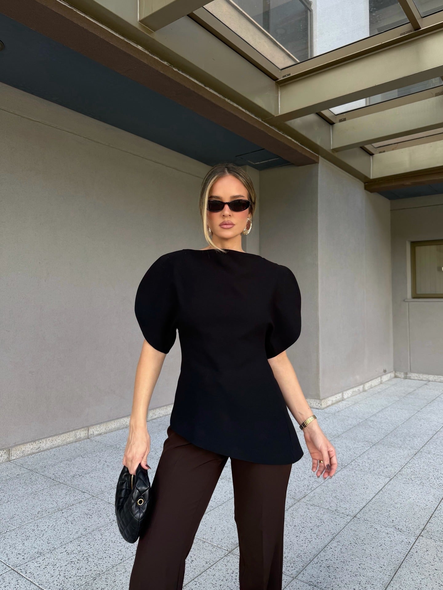 Top Sienna tricot con mangas globo
