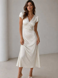 Vestido Jamila midi satinado estampado