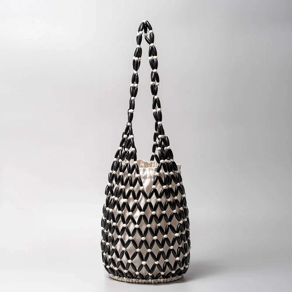 Margot Woven Beaded Tote Bag