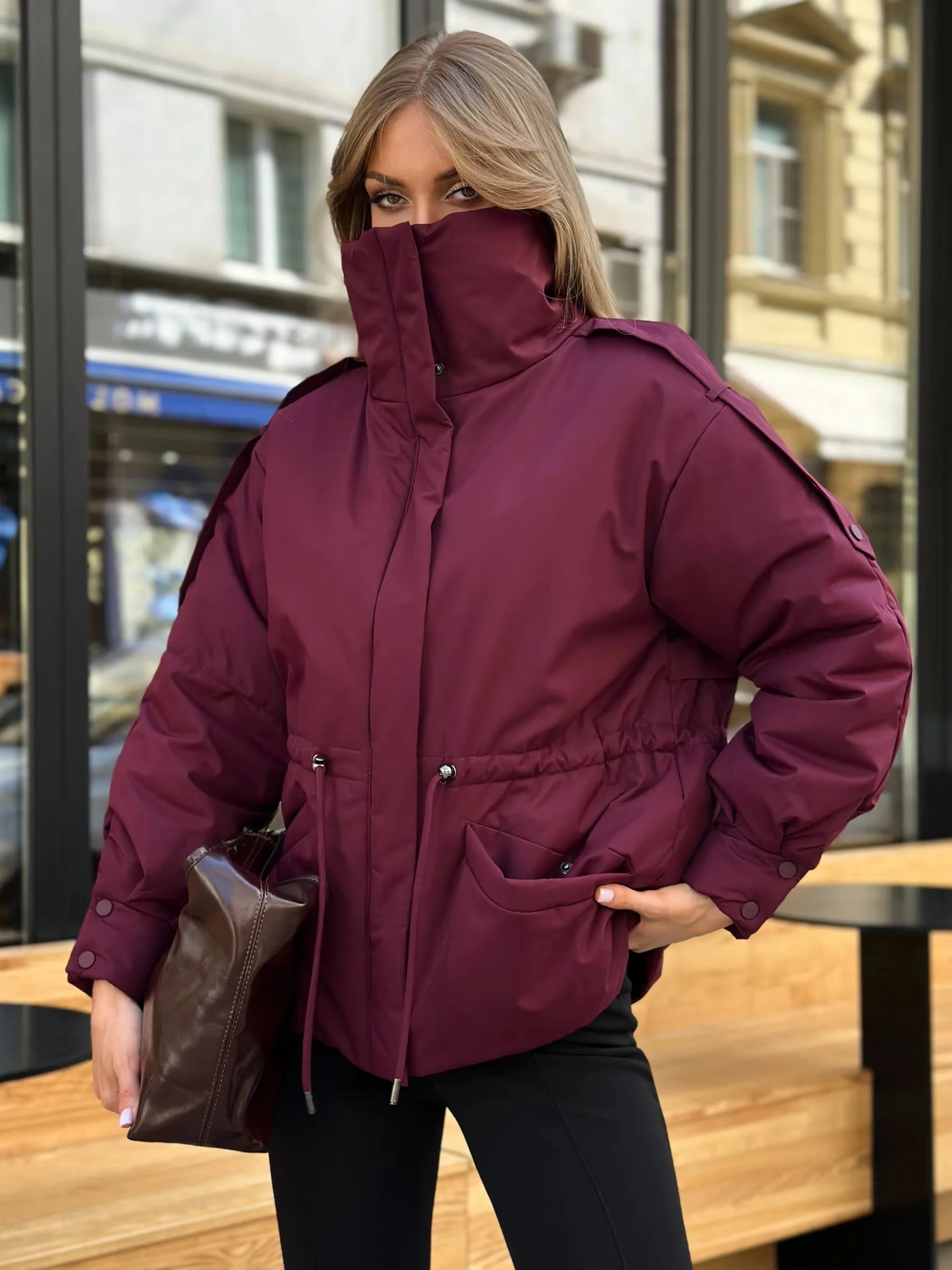Mary Oversized Drawstring Waist Puffer Jacket