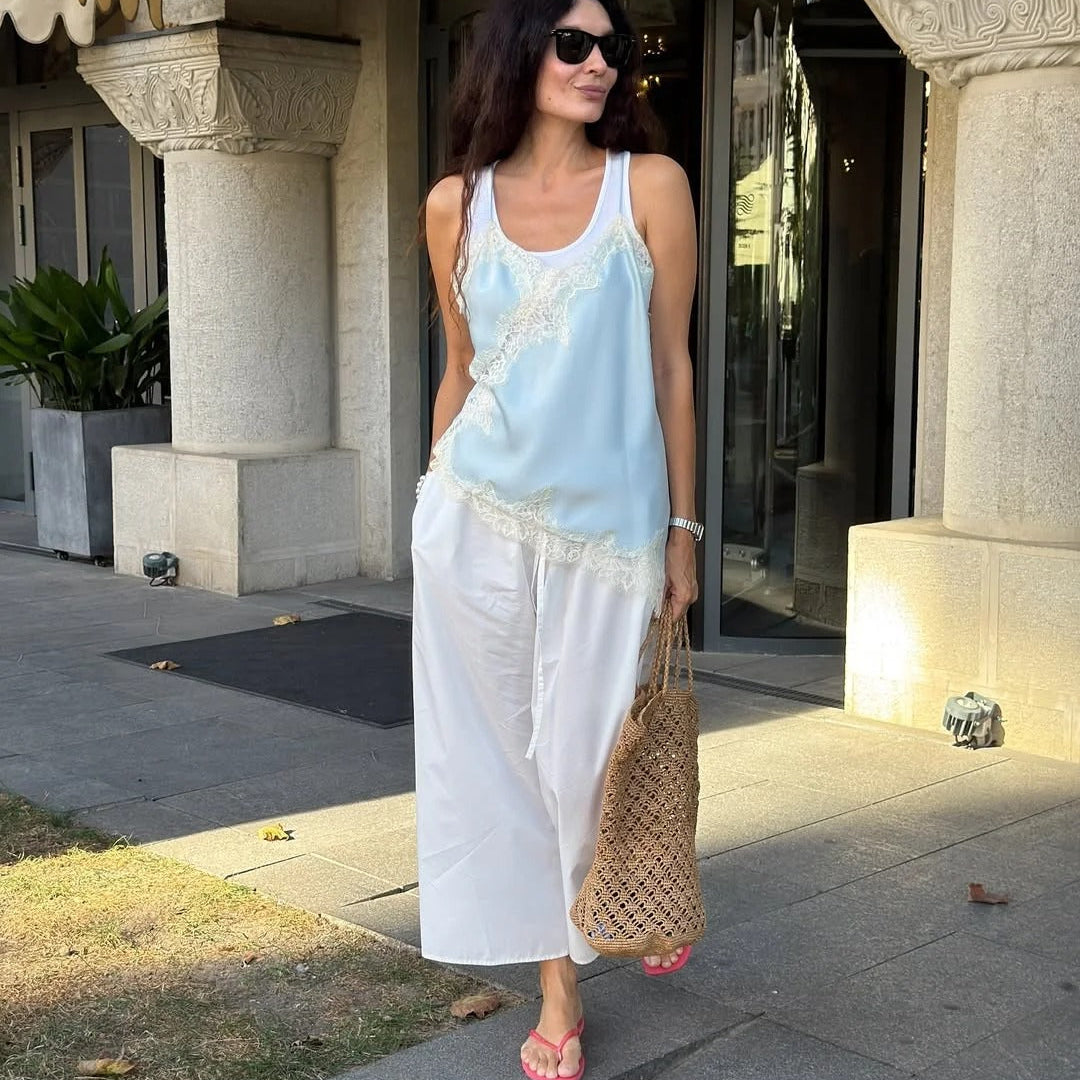 Top de satén asimétrico Kara