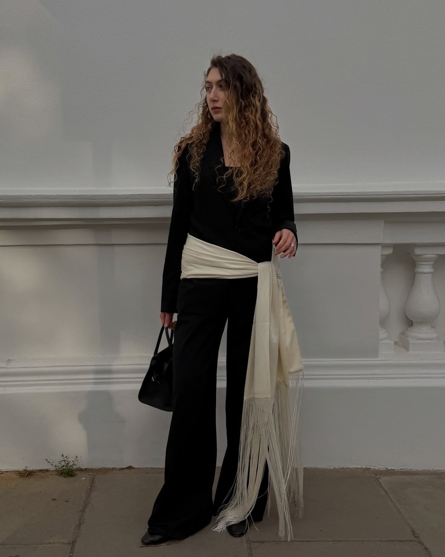 SOERA Isabelle Fringe Tassel Satin Scarf Belt - Accessories - SOERA-231427-WHI-OS-35235 White