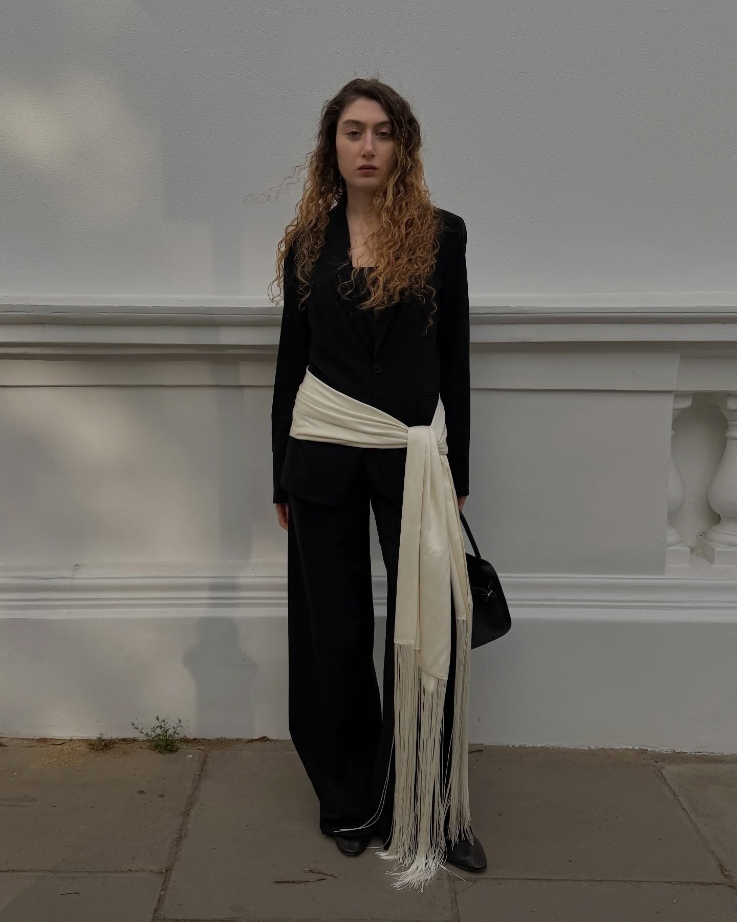 SOERA Isabelle Fringe Tassel Satin Scarf Belt - Accessories - SOERA-231427-WHI-OS-35235 White