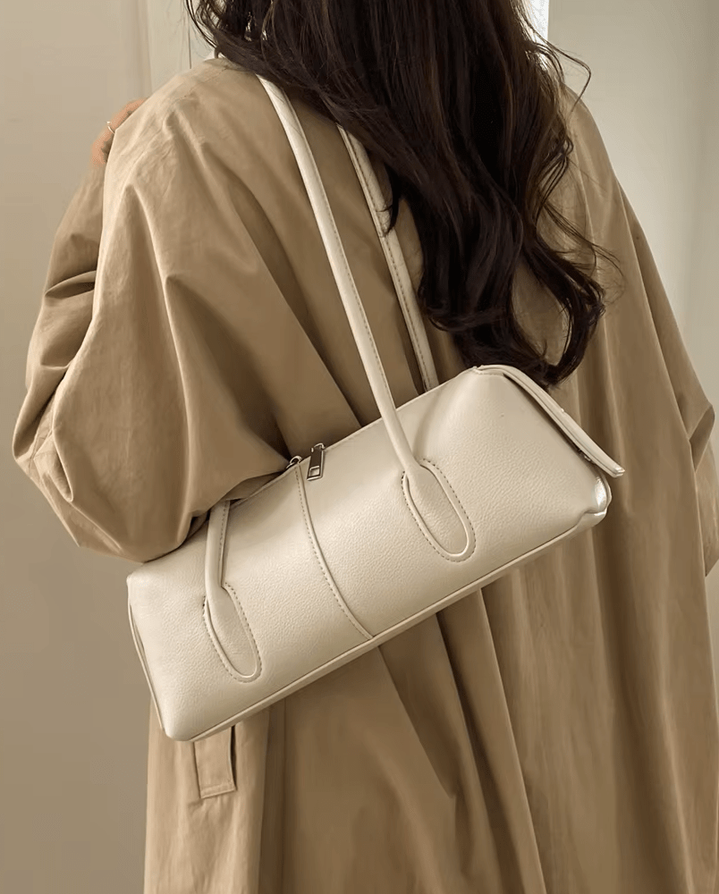 SOERA Julie Cylindrical Leather Shoulder Bag - Bag - SOERA-050115-WHI-OS-66467 White