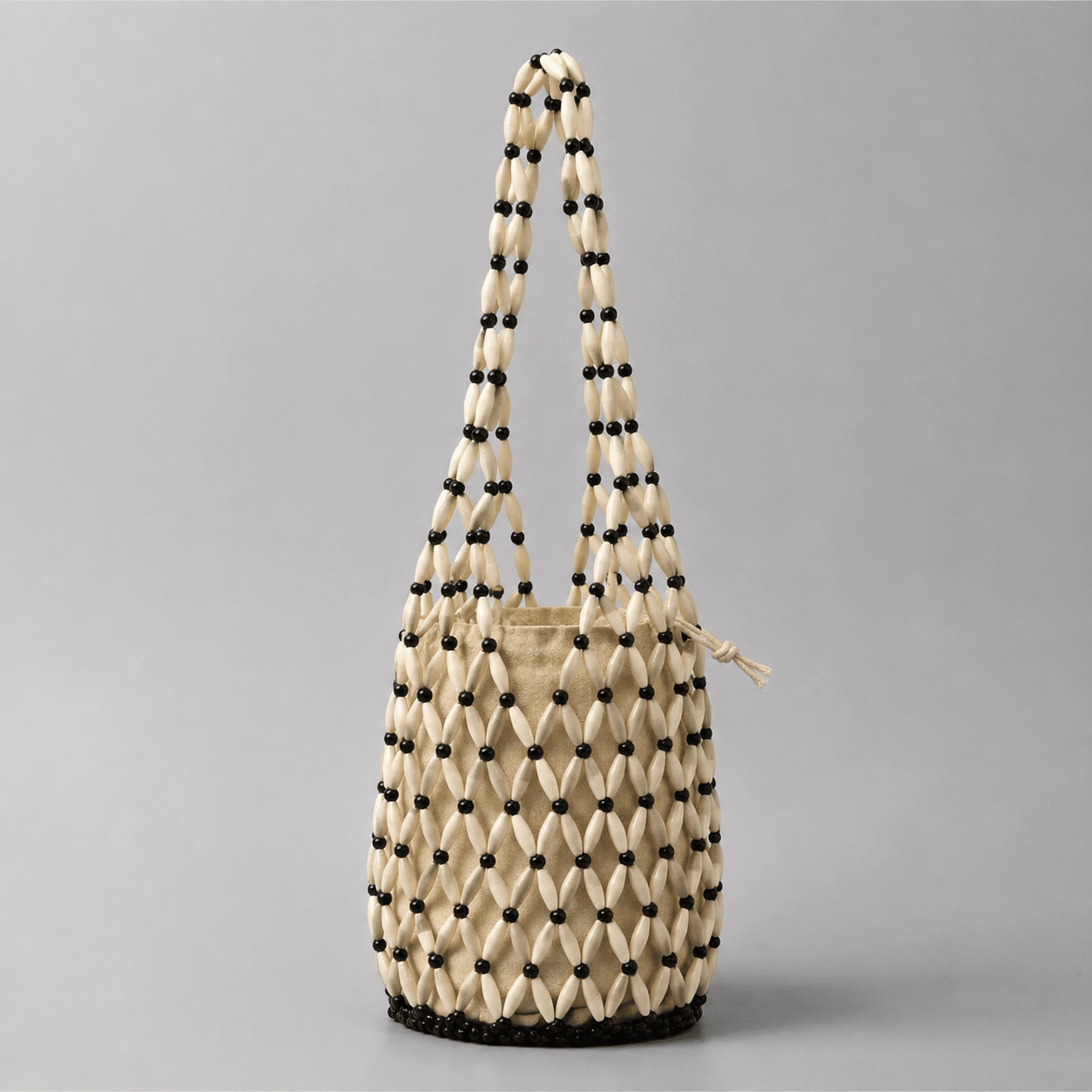 SOERA Margot Woven Beaded Tote Bag - Bag - SOERA-258883-WHI-36-04547 White/Black 36