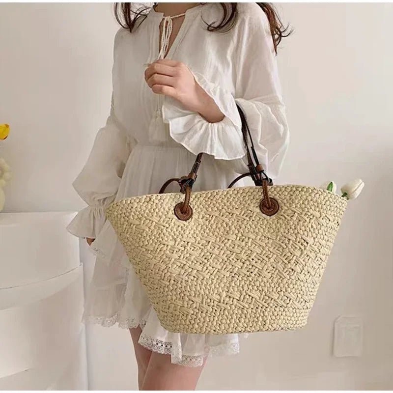 Tote de verão entrançada Margot