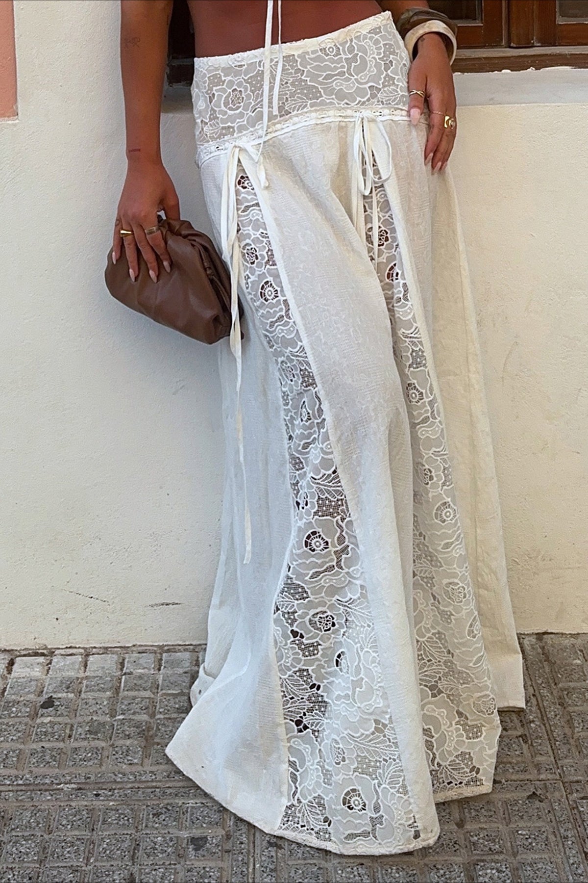 SOERA Quinn Low Waist Lace Maxi Skirt - Bottoms - zQ1775689992445950928 White S