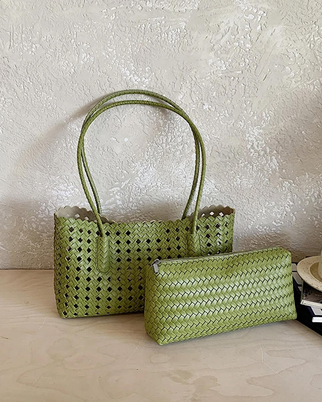 Briana bolso tote de paja tejido