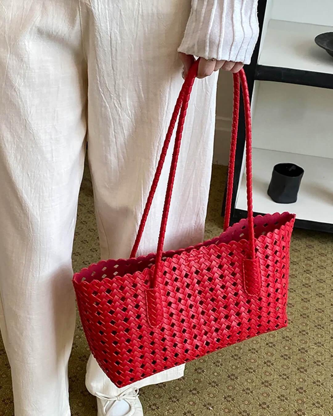 Briana bolso tote de paja tejido