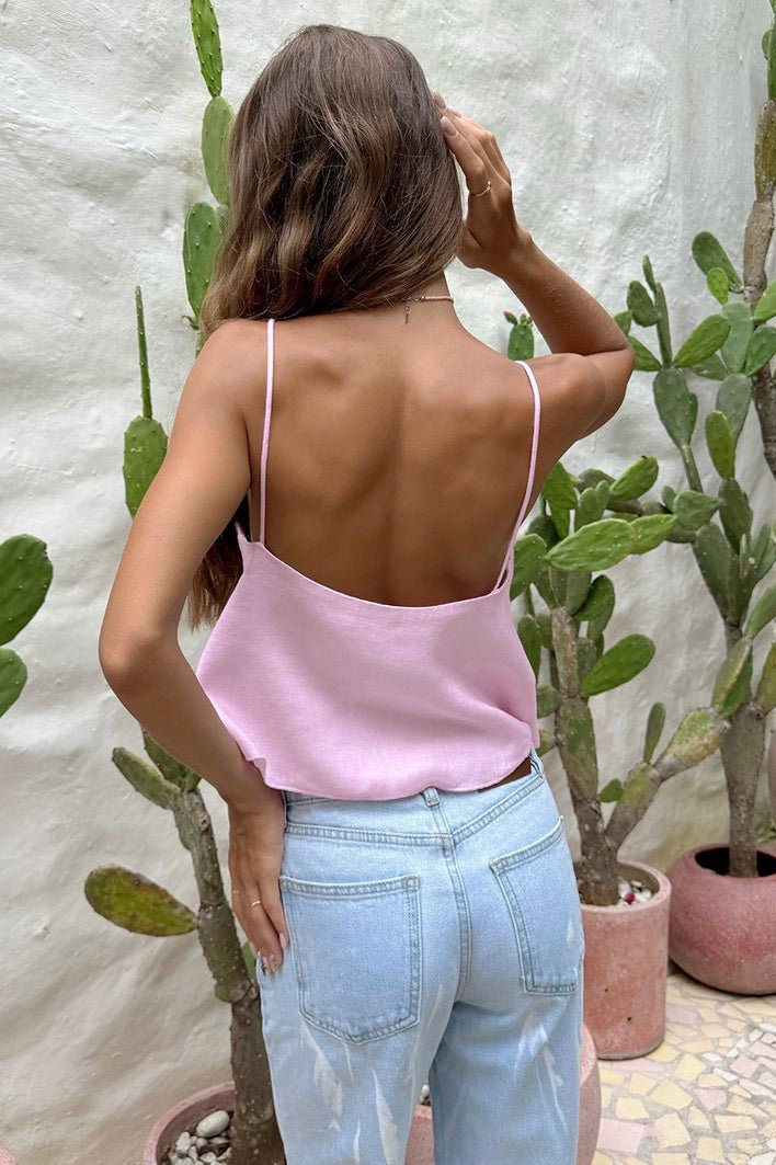 SOERA Eunice Cutout Slip Crop Top - Camisoles - YZ1776026011577779906 Pink S