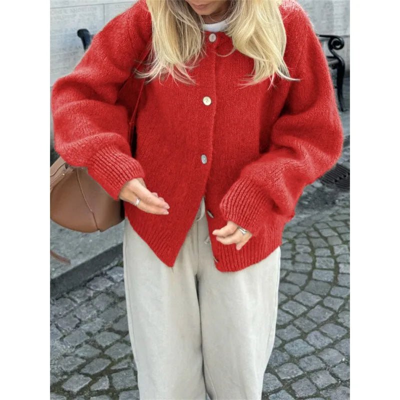 SOERA Hazel Soft Knit Cardigan - Cardigans - 3256809862684170-;wf1763778892232412732 Red M