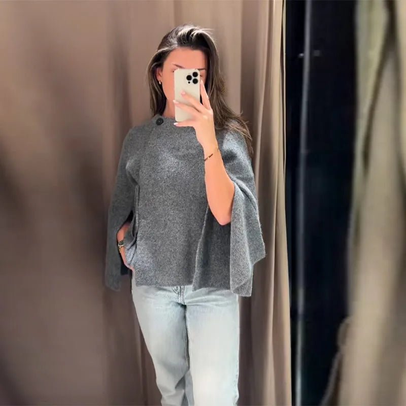 SOERA Suzette Slit Batwing Cardigan - Cardigans - 3256810031976624-;wB1765284569243696547 L Gray