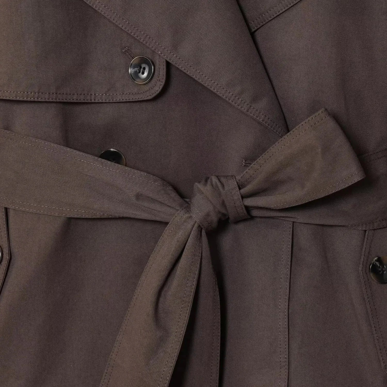 SOERA Alianna Belted Short Trench Coat - Coats & Jackets - 1005010525106371-;Ub1773466489348983067 Brown XS