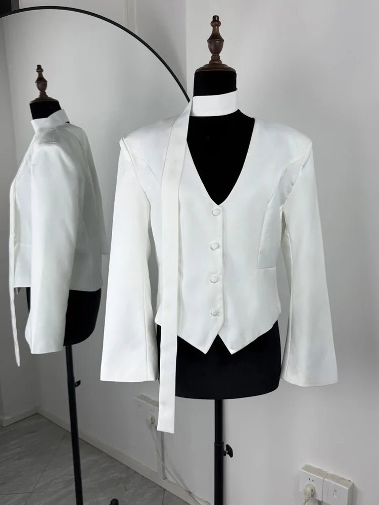 SOERA Angie Lace Up Blazer - Coats & Jackets - 1005010034759358-;eN1775118415754668790 Blue S
