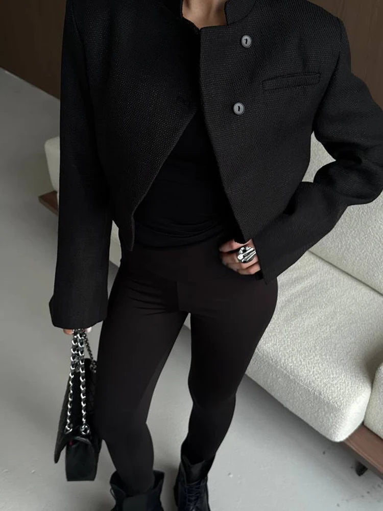 SOERA Anneliese Cropped Button-Front Blazer - Coats & Jackets -  Charcoal S