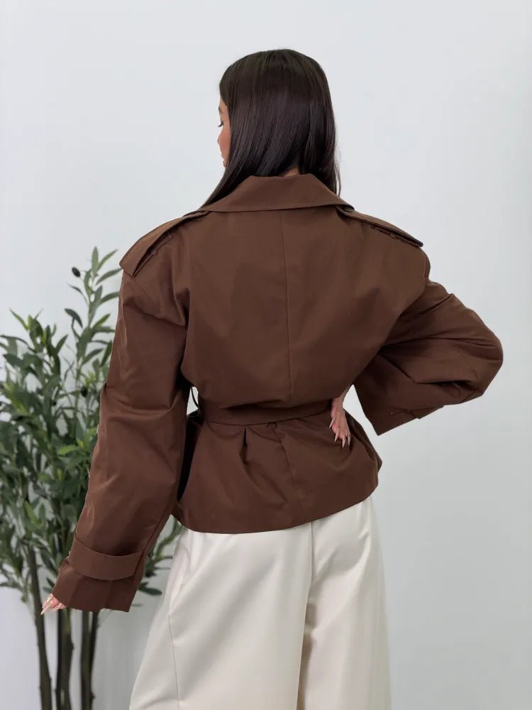 SOERA Beatrice Cropped Trench Coat - Coats & Jackets - VF1760504685429305591 S