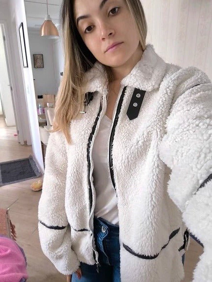SOERA Chantal Boucle Bomber Jacket - Coats & Jackets - 1005007509011560-;Py1764102180596021294 Creme L