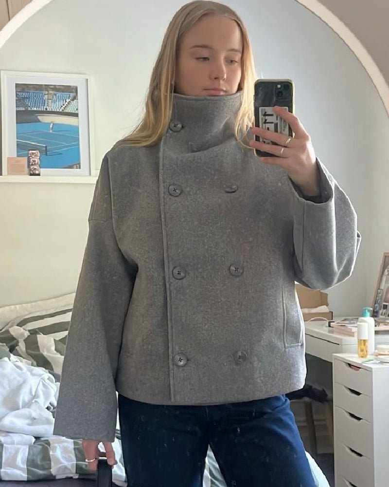 SOERA Clarissa Jacket with Stand Collar - Coats & Jackets - 3256808963234961-;hS1756169213036279531 Grey M