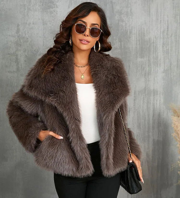 SOERA Mandy Faux Fur Jacket - Coats & Jackets - BR1761641699275372822 Brown L
