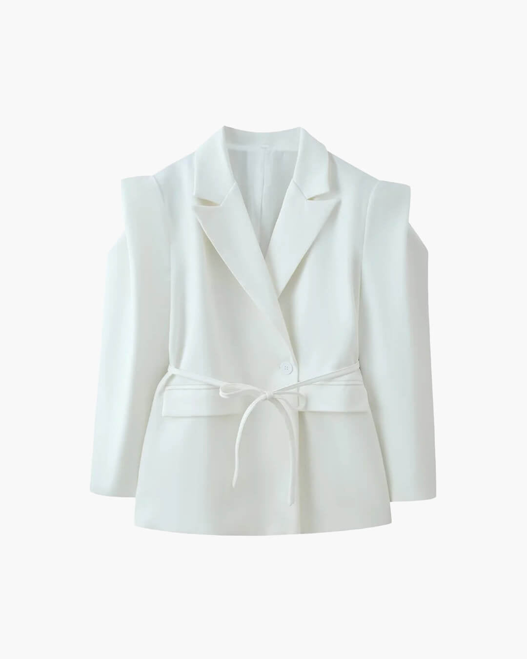 SOERA Megan Tie-Front Blazer - Coats & Jackets - RU1770276357225358513 White M