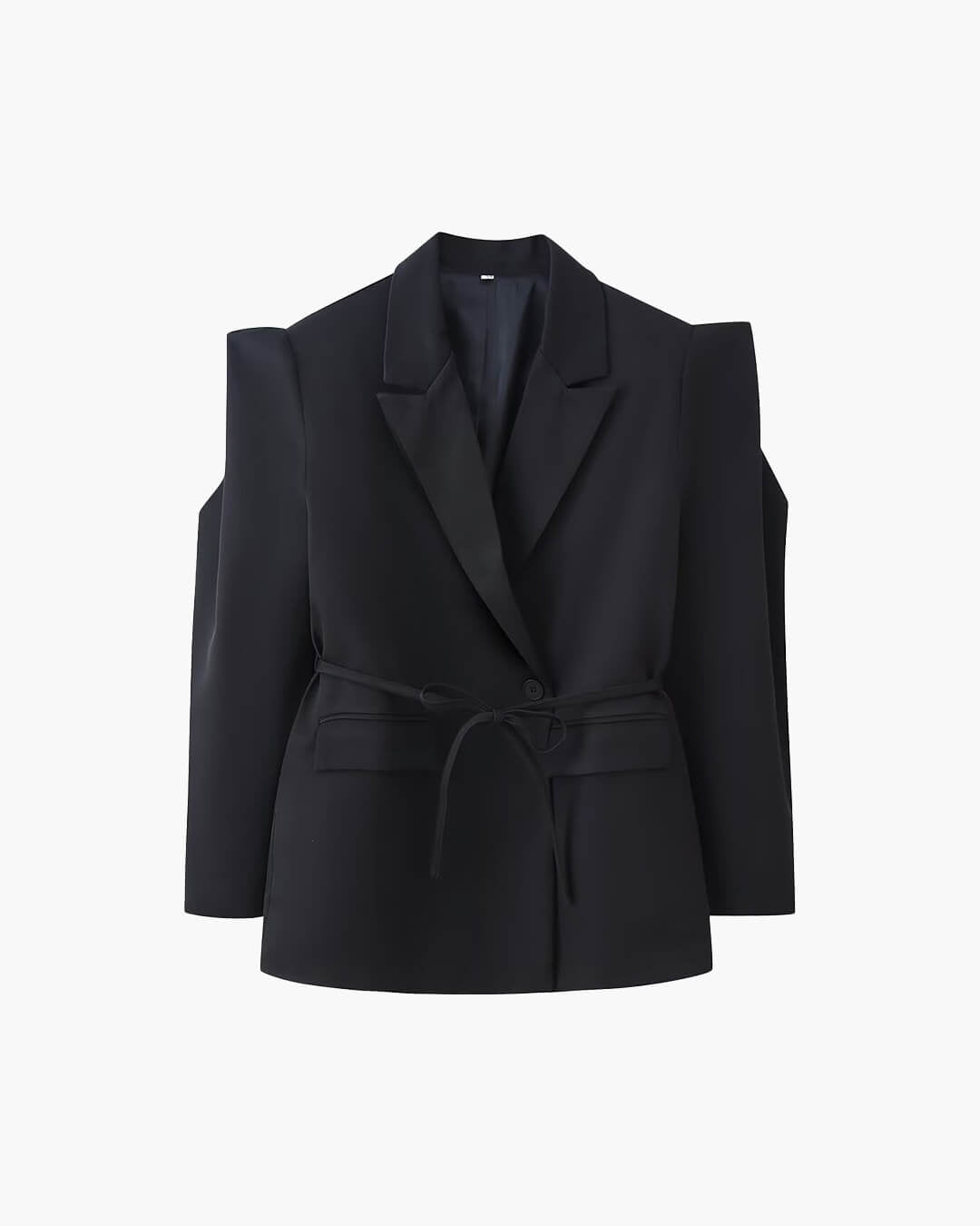 SOERA Megan Tie-Front Blazer - Coats & Jackets - wr1770276357225115188 Black M